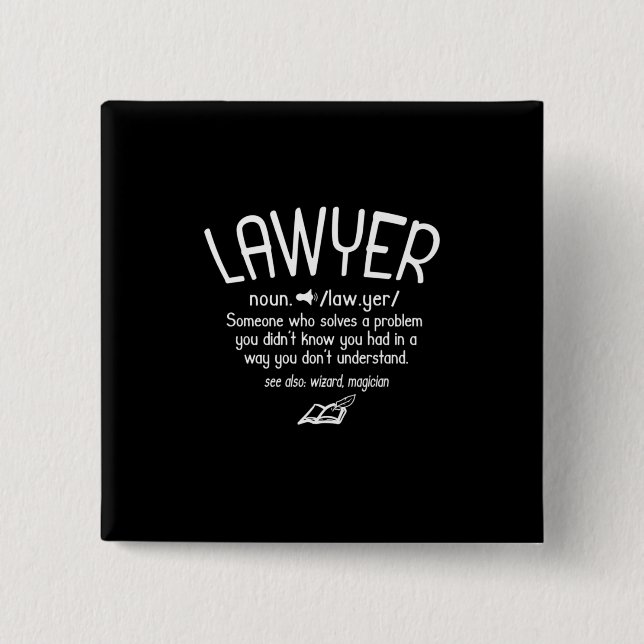 Begriffsbestimmung für "Funny Lawyer" Button (Vorderseite)