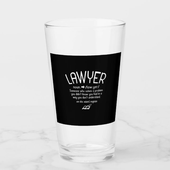 Begriffsbestimmung für "Funny Lawyer" Glas (Vorderseite)