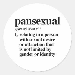 Begriffsbestimmung für "Pansexual" - definierte LG Runder Aufkleber