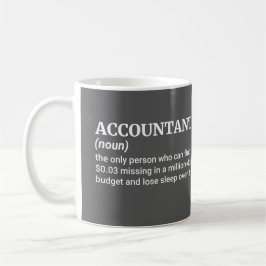 Begriffsbestimmung für "Witty Accounting" - ideale Kaffeetasse