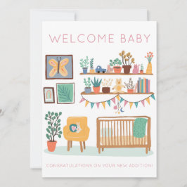 BEGRÜSSEN BABY Cute Nursery Gender Neutral Congrat Karte