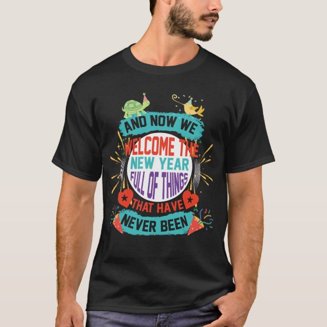 Begrüßen Sie die Neujahrstiere des Party T-Shirt (Vorderseite)