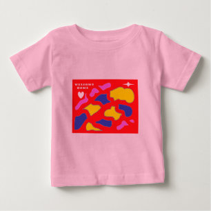 Begrüßen Sie die rot-gelbe Zuhause, die für Sie en Baby T-shirt