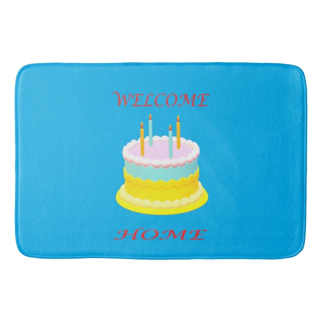Begrüßen Sie die Zuhause in Meeresblau mit Kuchen Badematte (Vorderseite)
