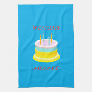 Begrüßen Sie die Zuhause in Meeresblau mit Kuchen Geschirrtuch