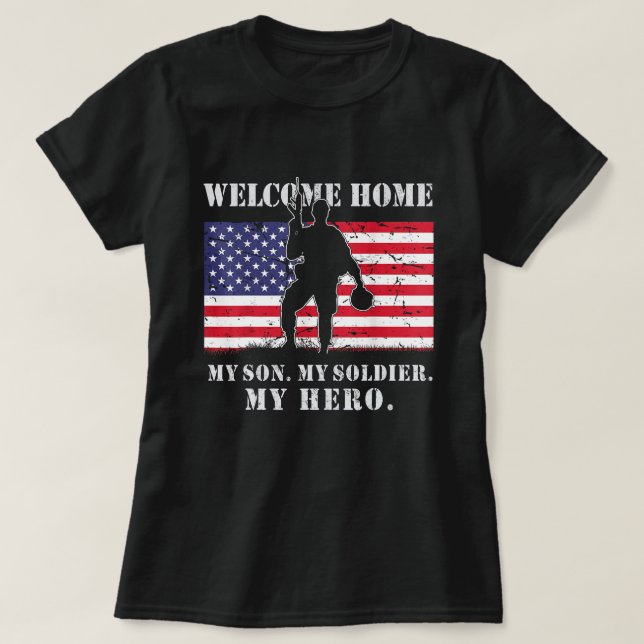 Begrüßen Sie die Zuhause meines Soldaten, der den  T-Shirt (Design vorne)