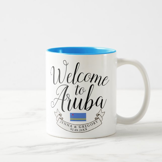 Begrüßen Sie zur Hochzeit in Zweifarbige Tasse (Rechts)