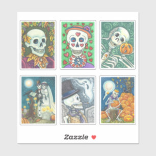 BEGRÜSSTE ROSSENSKULL, SKELETON-TOT-FOLK-STICKER AUFKLEBER