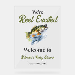 Begrüßter Empfang der Baby-Dusche von Fisch Fisher Acrylschild