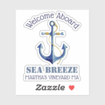 Begrüßung an Bord ⛵ Name Nautical Anchor Sticker