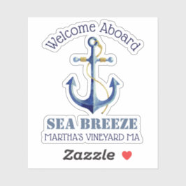 Begrüßung an Bord ⛵ Name Nautical Anchor Sticker