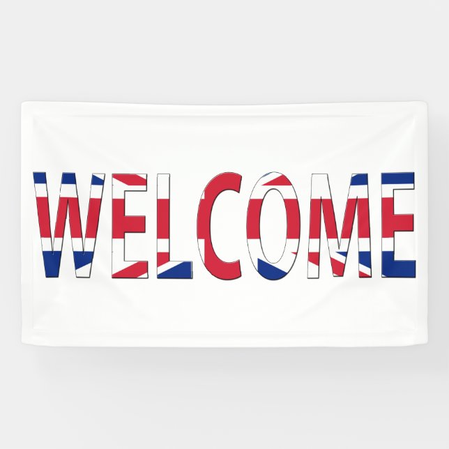 Begrüßung auf der Flagge der Union (h) Banner (Horizontal)
