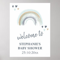 Begrüßung Baby Dusche Blue Boho Regenbogen