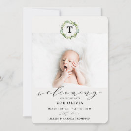 Begrüßung Baby Eukalyptus Greenerenery Monogram Bi Ankündigung