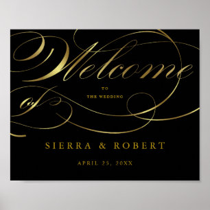 Begrüßung Begrüßung mit eleganten Imitate Gold Scr Poster