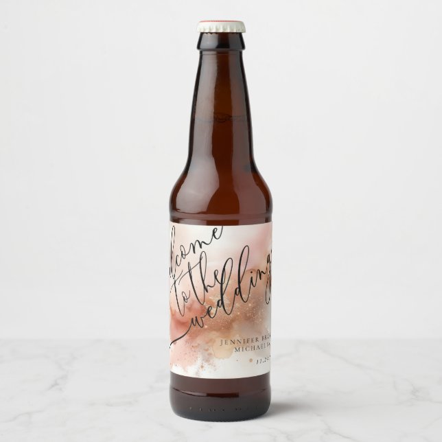 Begrüßung der Begrüßung der Rose Gold Dust Waterco Bierflaschenetikett (Vorderseite)