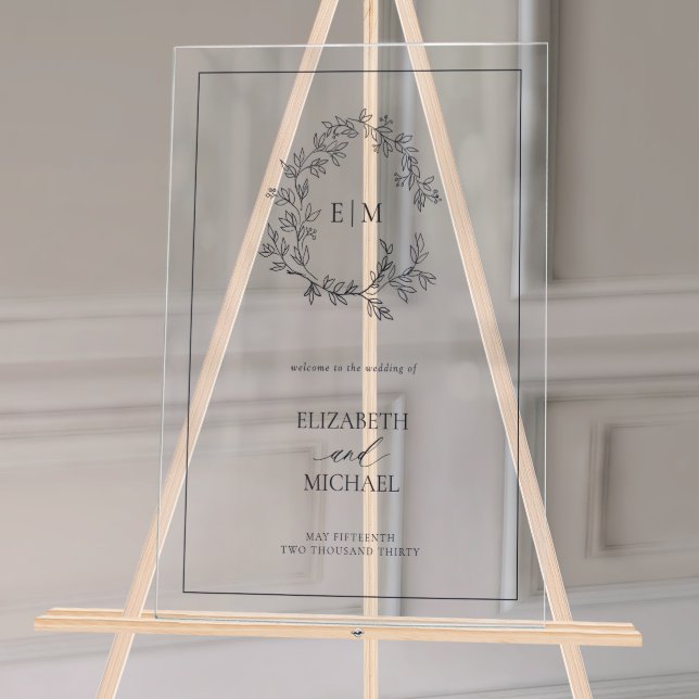 Begrüßung der Begrüßung des Blauen Wappen Acrylschild (Wedding Welcome Sign!)