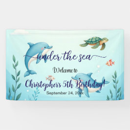 Begrüßung der Blue Under Sea Birthday Party Banner