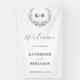 Begrüßung der eleganten Blumenschrift Banner