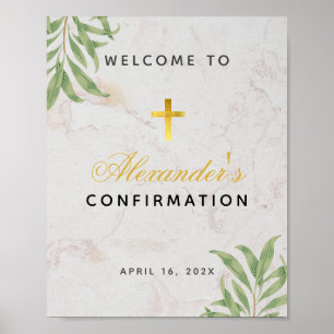 Begrüßung der Foliage Marmorkreuz Poster