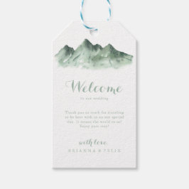 Begrüßung der Grünen Berglandhochzeit Geschenkanhänger