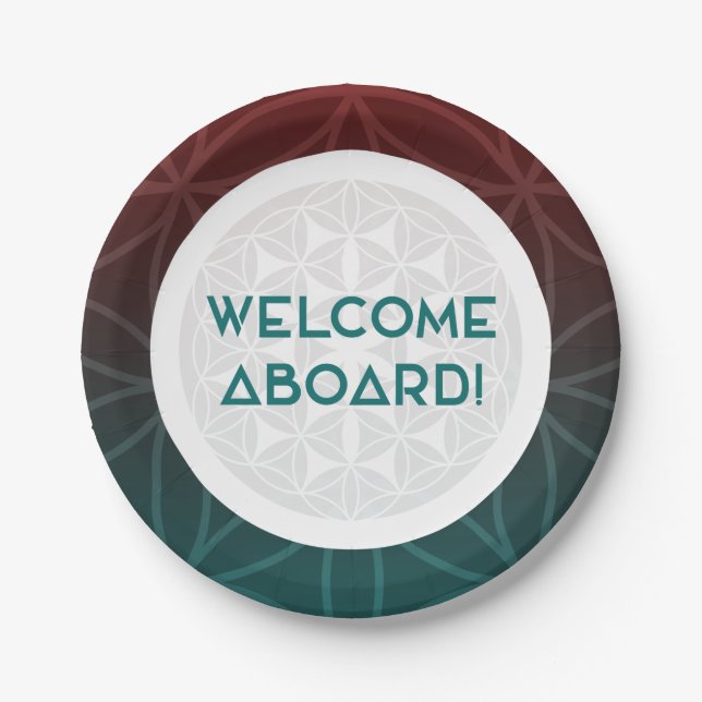 Begrüßung der heiligen Geometrie des Teams Pappteller (Vorderseite)