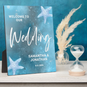 Begrüßung der Hochzeit in Deep Blue Sea Fotoplatte