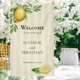 Begrüßung der Hochzeit von Watercolor Lemon Yellow Banner