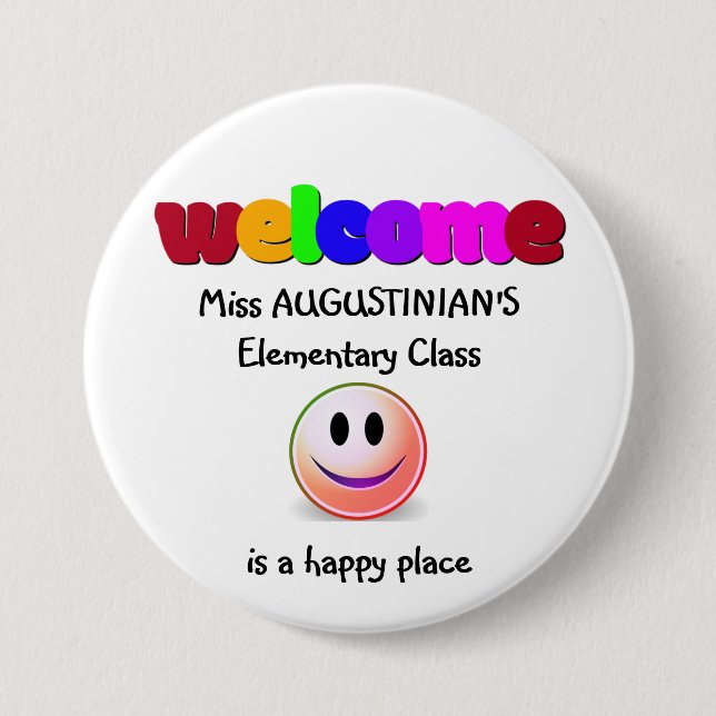 Begrüßung der Lehrer Button (Vorderseite)