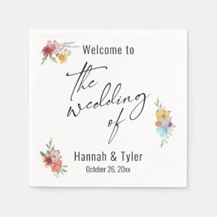 Begrüßung der mehrfarbigen Wildblume Serviette