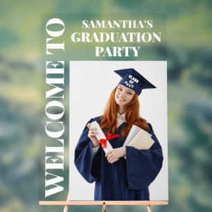 Begrüßung der personalisierten Foto Graduation Par Acrylschild