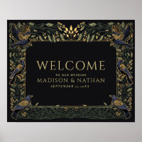 Begrüßung der verzauberten Gothic Raven Green Wedd