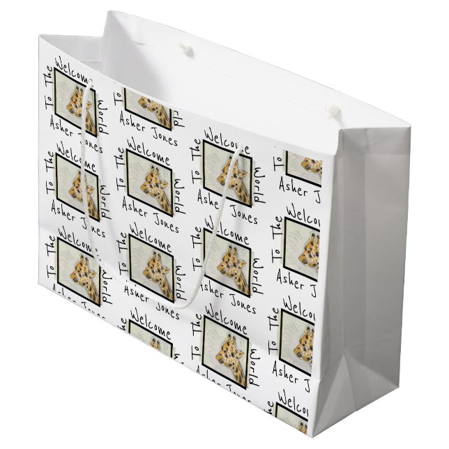 Begrüßung der Weltreiche Große Geschenktüte (Vorderseite Schrägansicht)