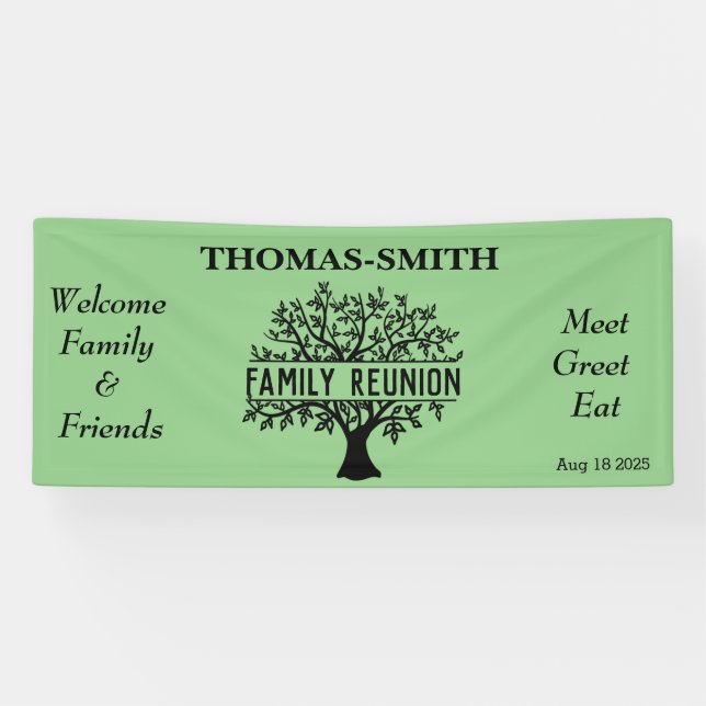 Begrüßung der Wiedersehen "Family Tree" - Farbbann Banner (Horizontal)