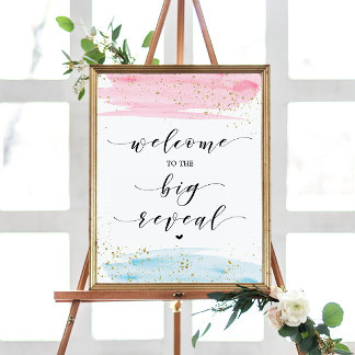 Begrüßung des Blauen und Rosa-Geschlechts Poster