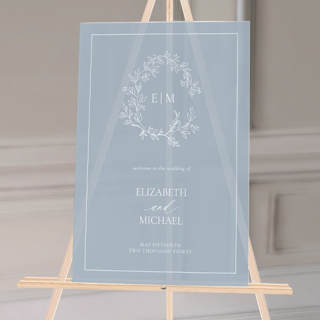 Begrüßung des Blauen Wappen Acrylschild (Wedding Welcome Sign!)