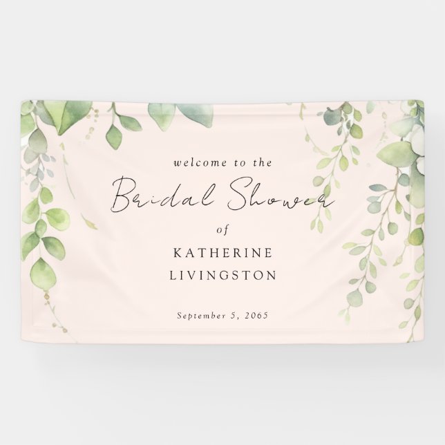 Begrüßung des Blush Kaskadierung Folies Brautparty Banner (Horizontal)