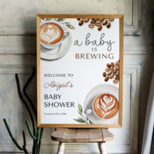 Begrüßung des Kaffee-Baby-Duschens - Baby wird 18x Poster