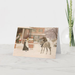 Begrüßung des Postmanns durch Robert Walker Macbet Feiertagskarte