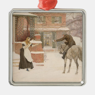 Begrüßung des Postmanns durch Robert Walker Macbet Silbernes Ornament