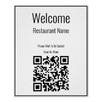 Begrüßung des schwarzen und weißen QR-Codes für da