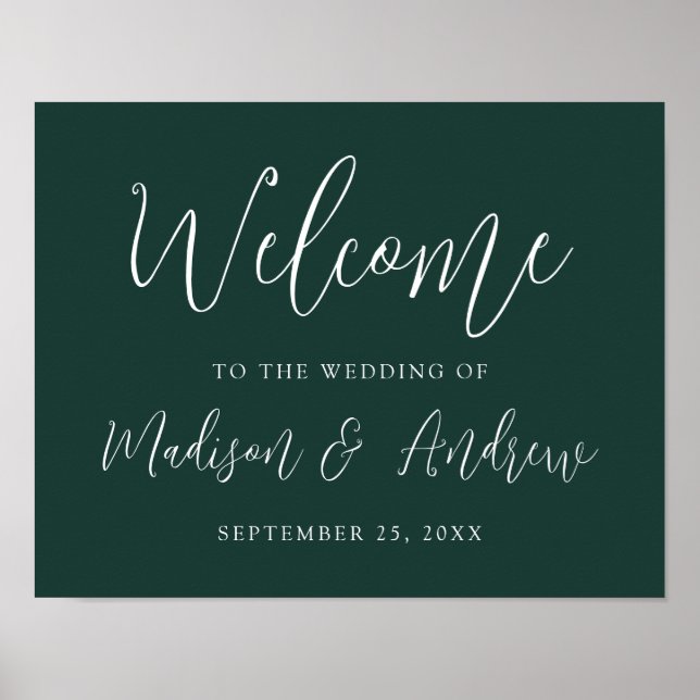 Begrüßung einer einfachen Script Forest Green Poster (Vorne)