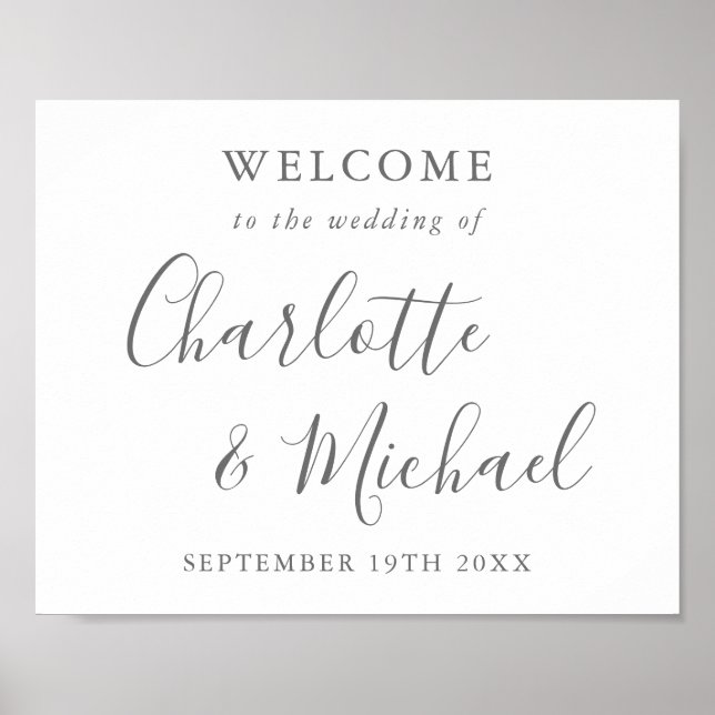 Begrüßung einer eleganten Unterschrift Poster (Vorne)