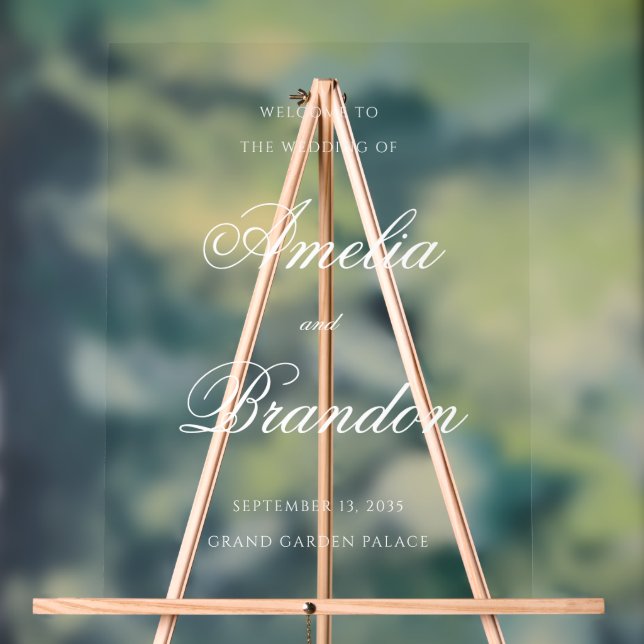 Begrüßung einer feierlichen, transparenten, weißen acrylschild (Neutral)