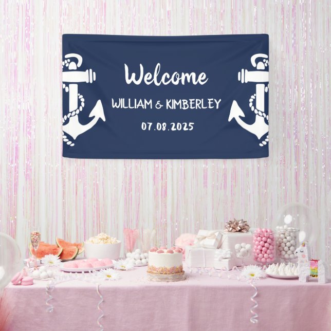 Begrüßung einer Hochzeit der Nautischen Marine Banner (Party)