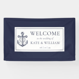 Begrüßung einer Hochzeit in Navy Blue Anchor Banner