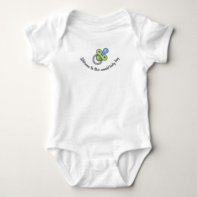 Begrüßung für den Weltenjungen Baby Strampler (Vorderseite)