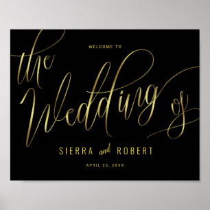 Begrüßung handgeschriebene Imitate Gold Script Poster