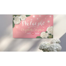 Begrüßung Hydrangea Blume String Lights Banner