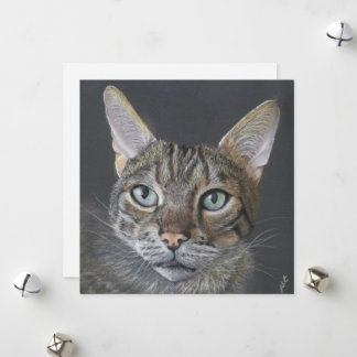 Begrüßung Katze Bengalkatze Fine Art leer Feiertagskarte